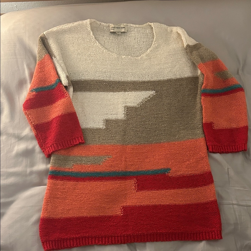 Vintage VTG Jones New York Multicolor Crew Neck Sweater